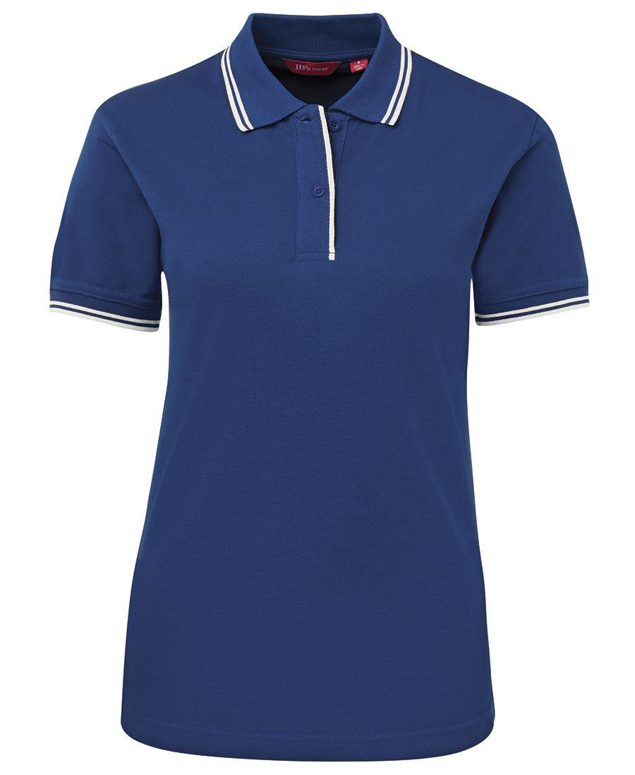 JB's Ladies Contrast Polo - Royal/White - Front