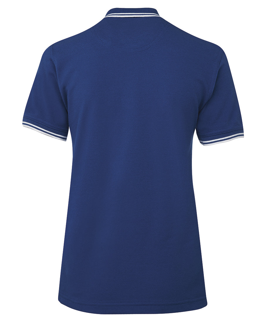 JB's Ladies Contrast Polo - Royal/White - Back