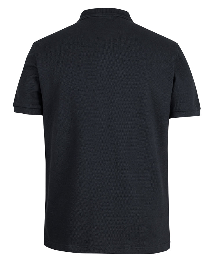 C of C 320g Popcorn Cotton Polo - Black - Back