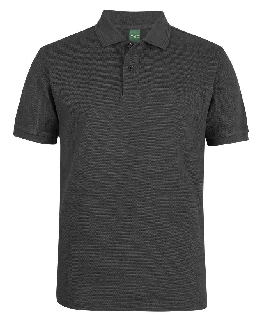 C of C 320g Popcorn Cotton Polo - Gunmetal - Front