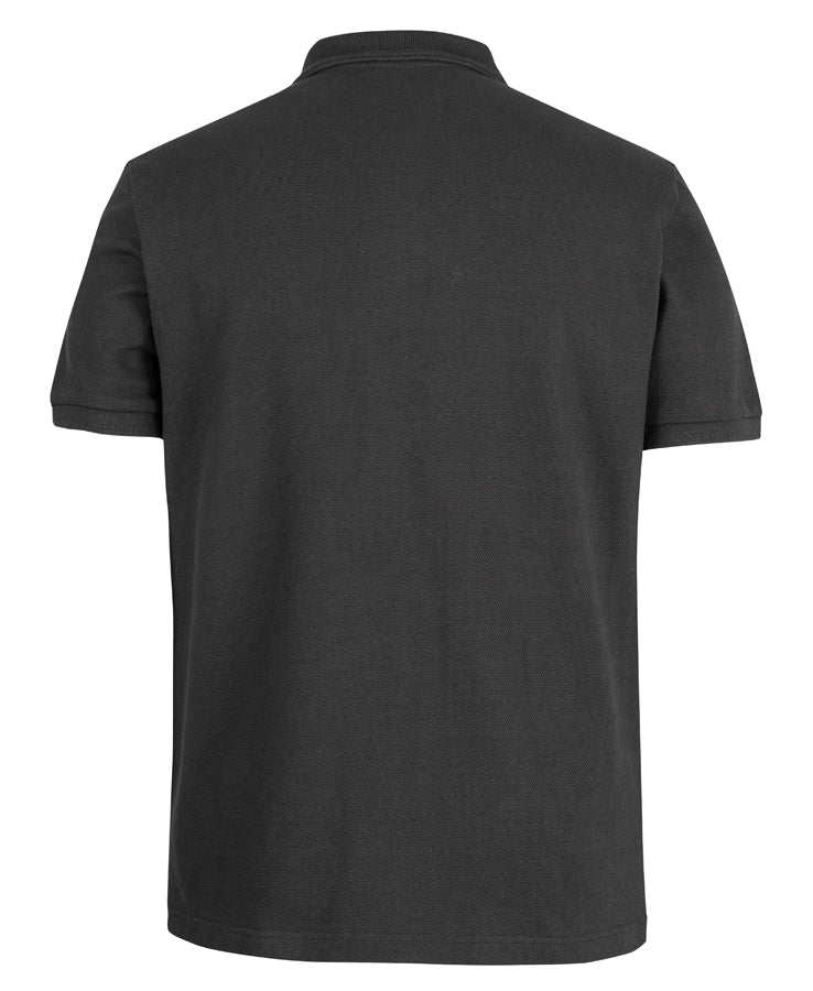C of C 320g Popcorn Cotton Polo - Gunmetal - Back