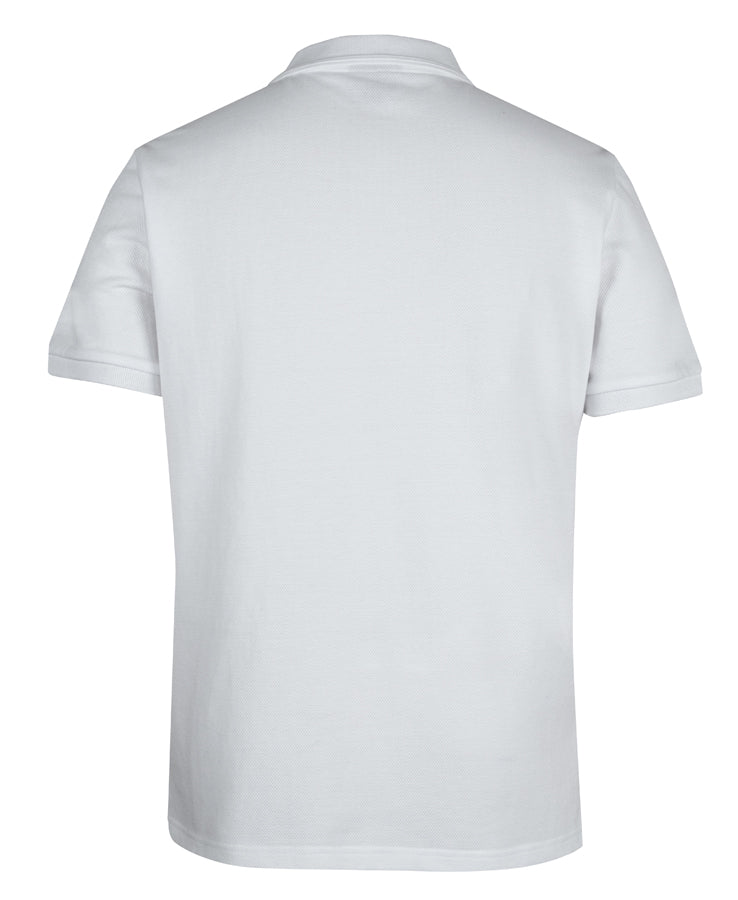 C of C 320g Popcorn Cotton Polo - White - Back