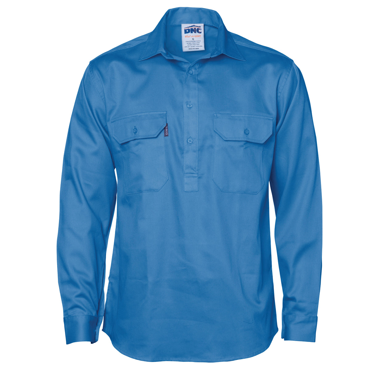 DNC Workwear Close Front Cotton Drill Shirt - Long Sleeve 3204