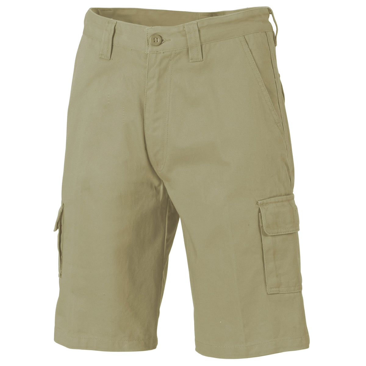 Cotton Drill Cargo Shorts - Khaki