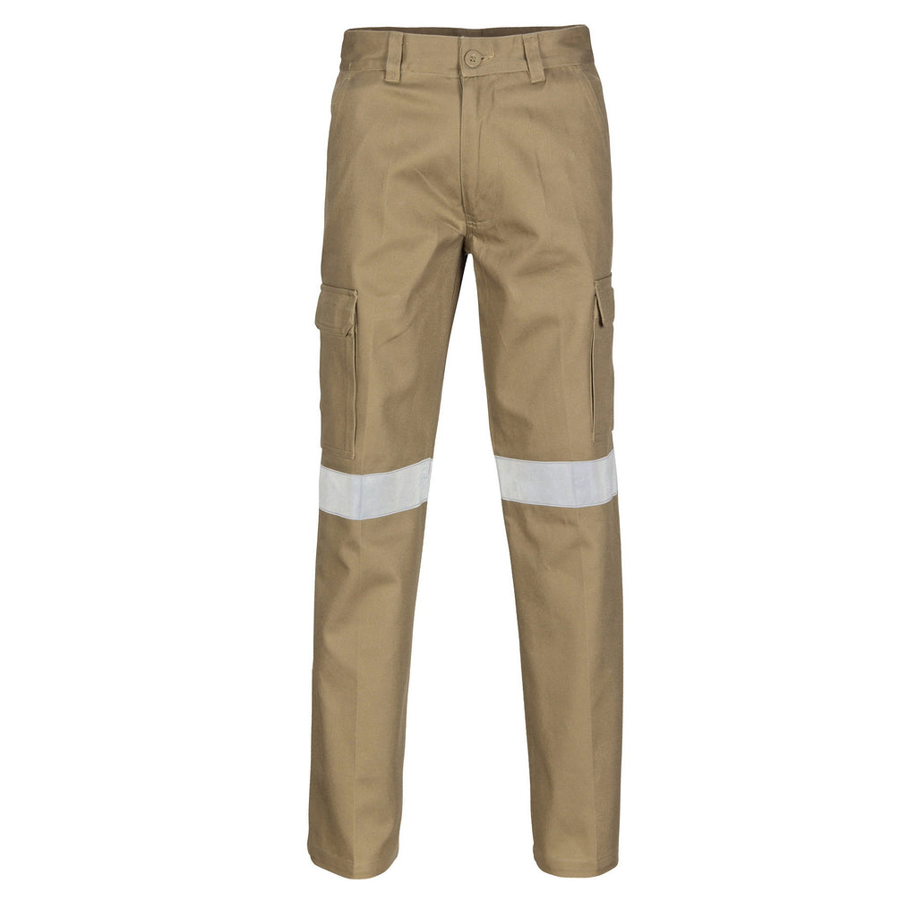 Cotton Drill Cargo Pants With CSR R/Tape - Khaki