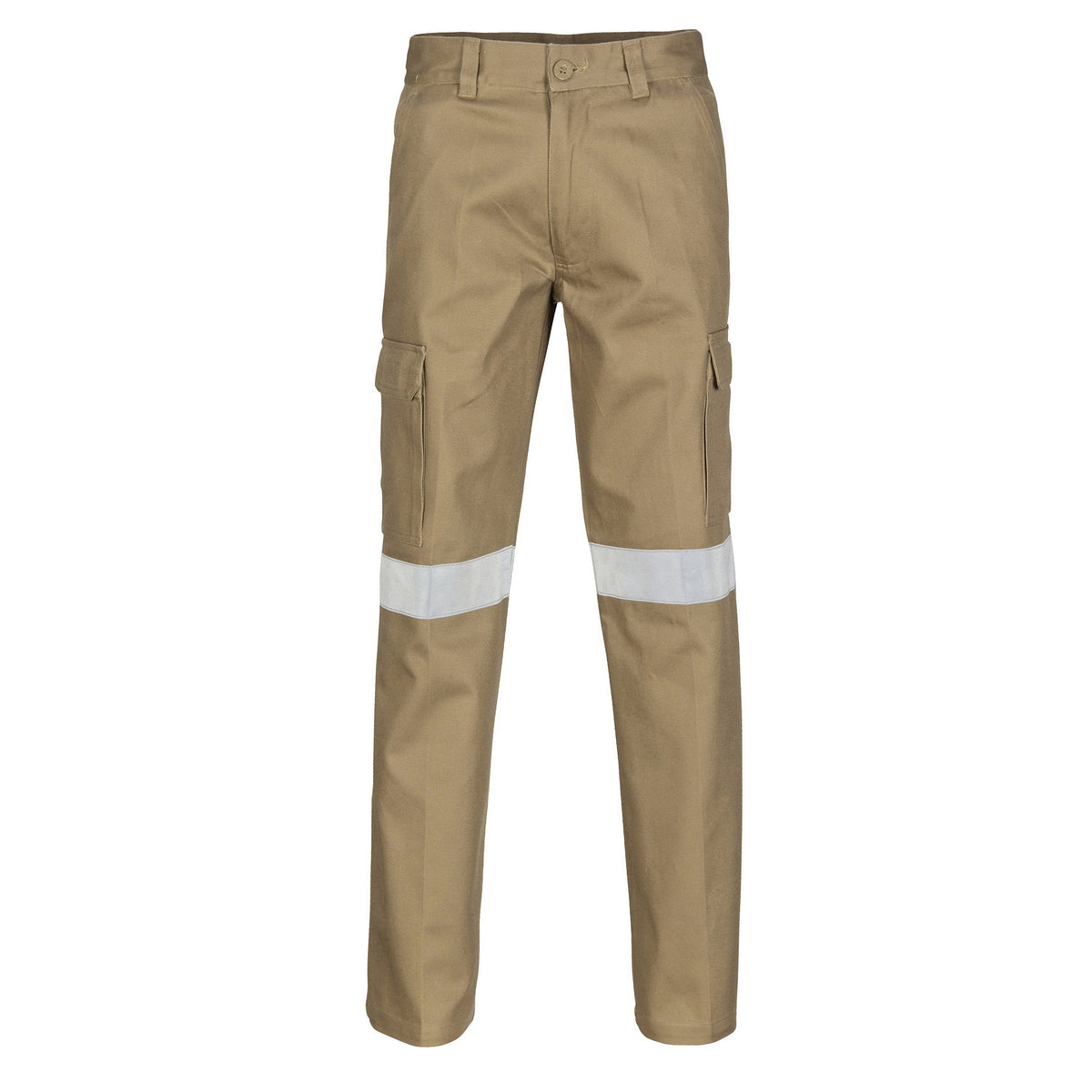 Cotton Drill Cargo Pants With CSR R/Tape - Khaki