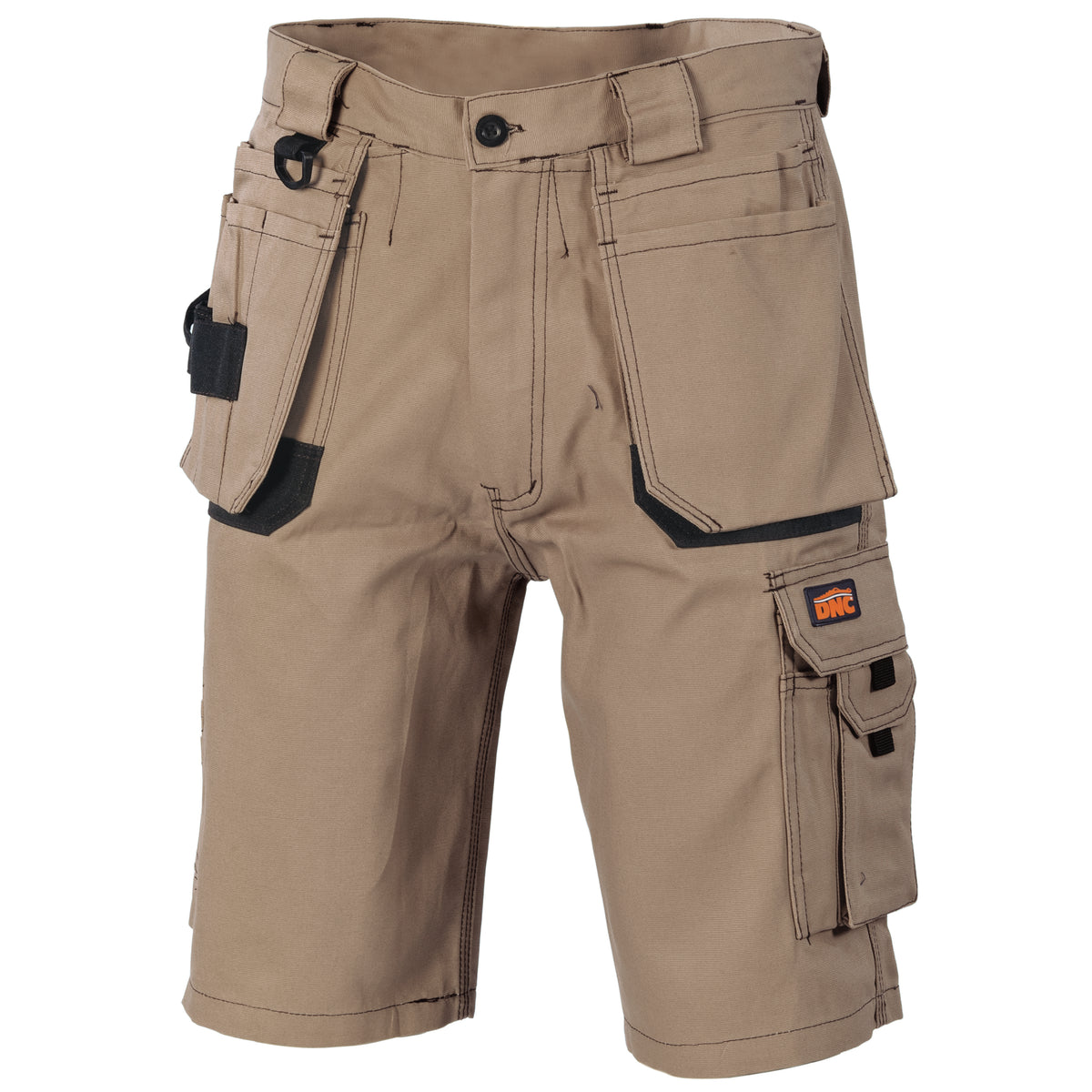 DNC Workwear Duratex Cotton Duck Weave Tradies Cargo Shorts with Twin Holster Tool Pocket 3336