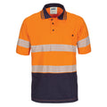 HIVIS Segment Taped Cotton Jersey Polo - Short Sleeve - Orange/Navy