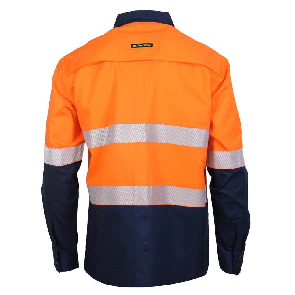 HiVis Two Tone Segmented Tape Coolight Shirt - Orange/Navy - Back
