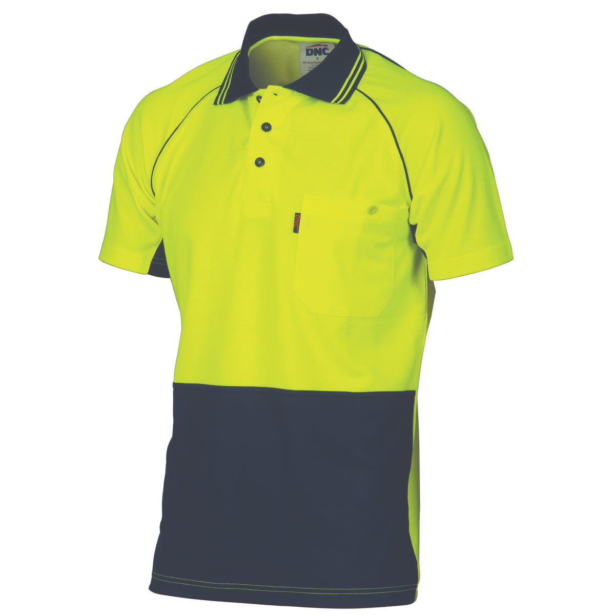 DNC Workwear HiVis Cotton Backed Cool-Breeze Contrast Polo - Short Sleeve 3719
