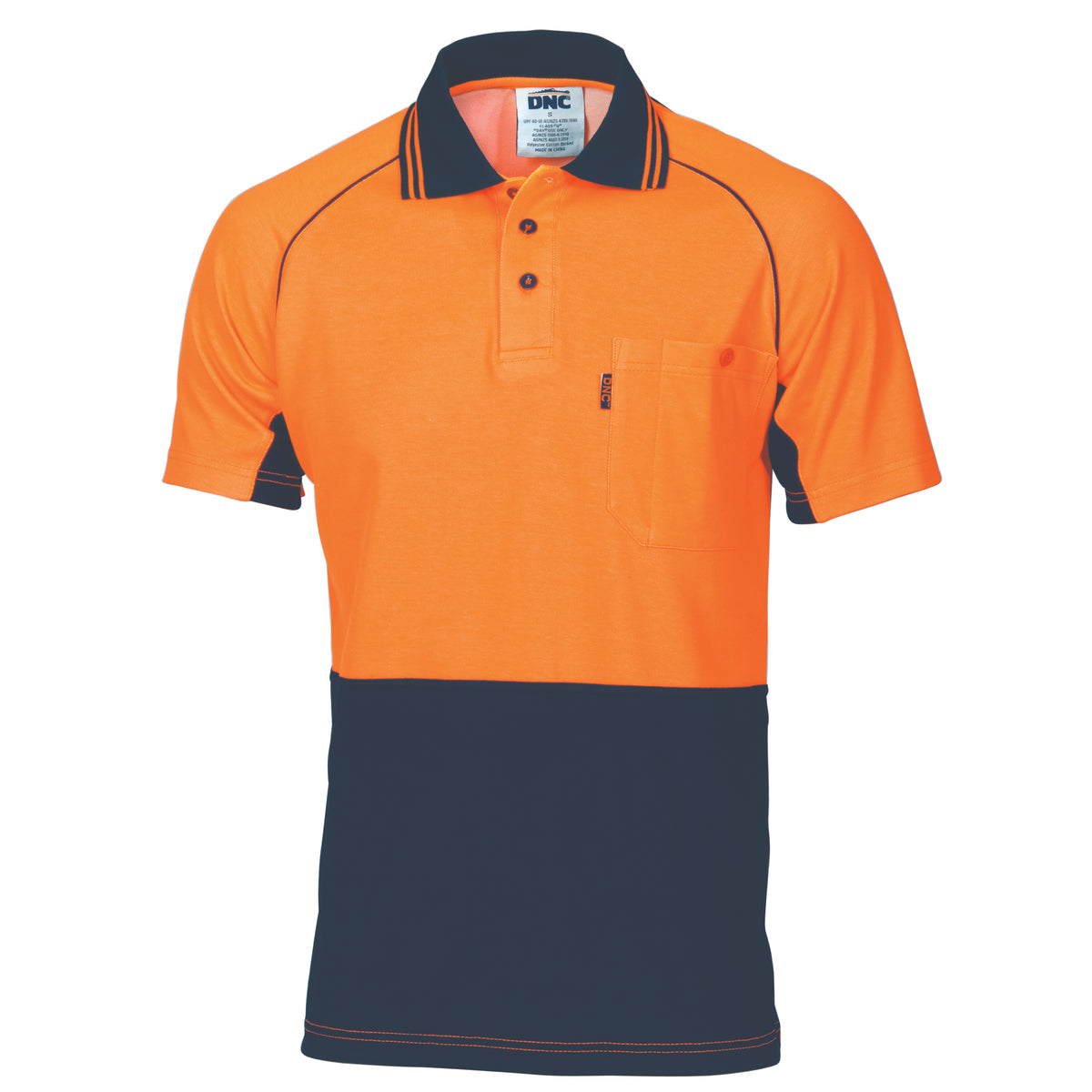 DNC Workwear HiVis Cotton Backed Cool-Breeze Contrast Polo - Short Sleeve 3719