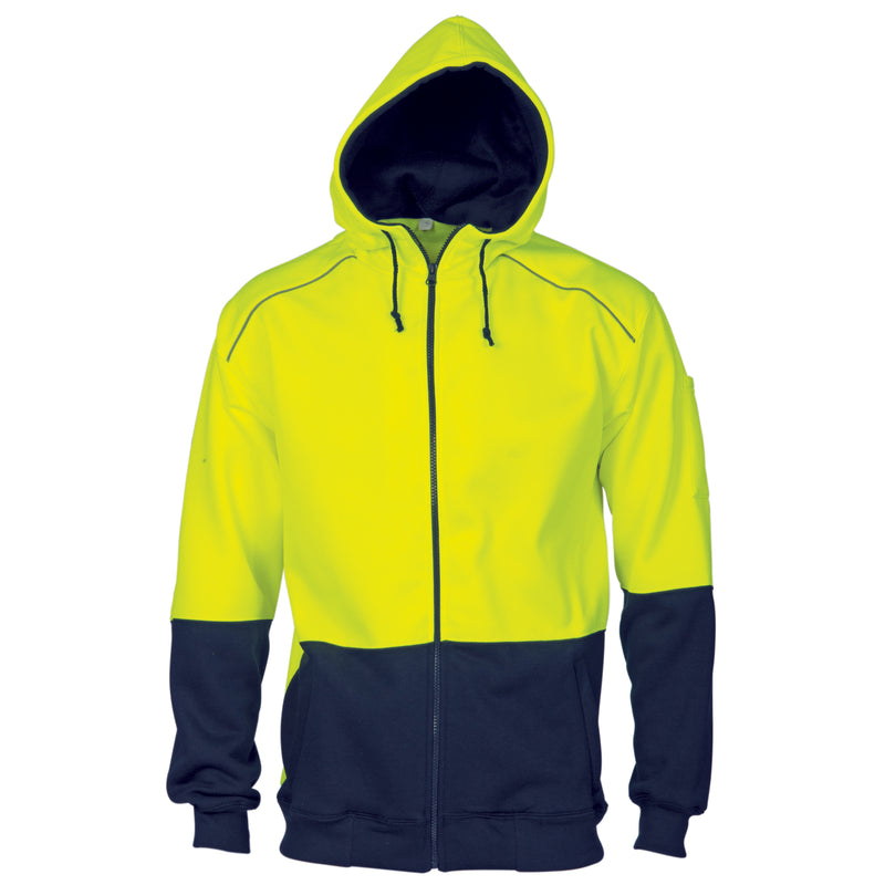 DNC Workwear HiVis Contrast Piping Fleecy Hoodie 3728