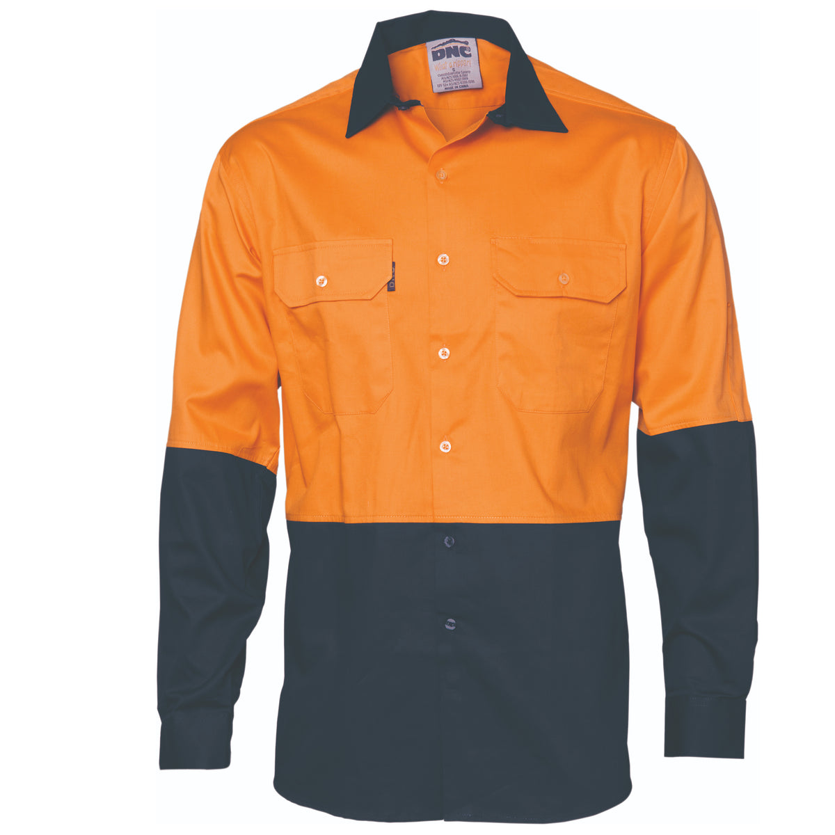 DNC Workwear HiVis Cool-Breeze Vertical Vented Cotton Shirt - Long sleeve 3732