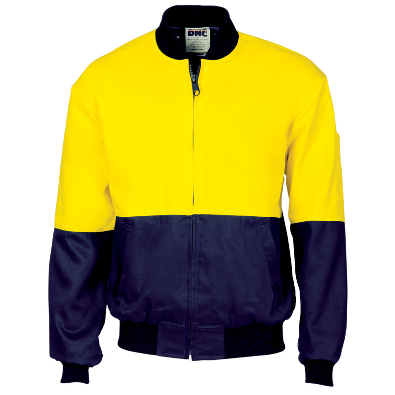 DNC Workwear HiVis Two Tone Cotton Bomber Jacket 3757