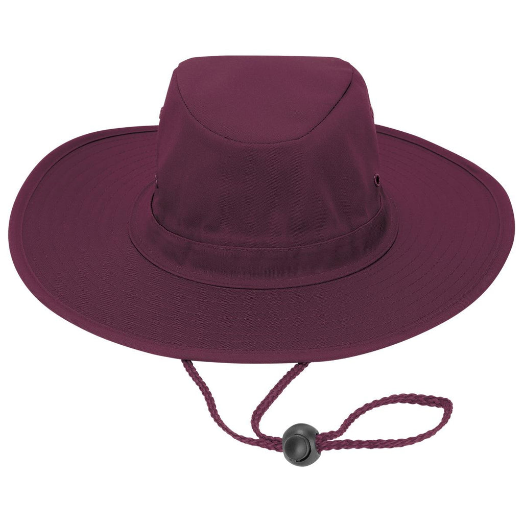 Poly Viscose Slouch Hat - Maroon - Back