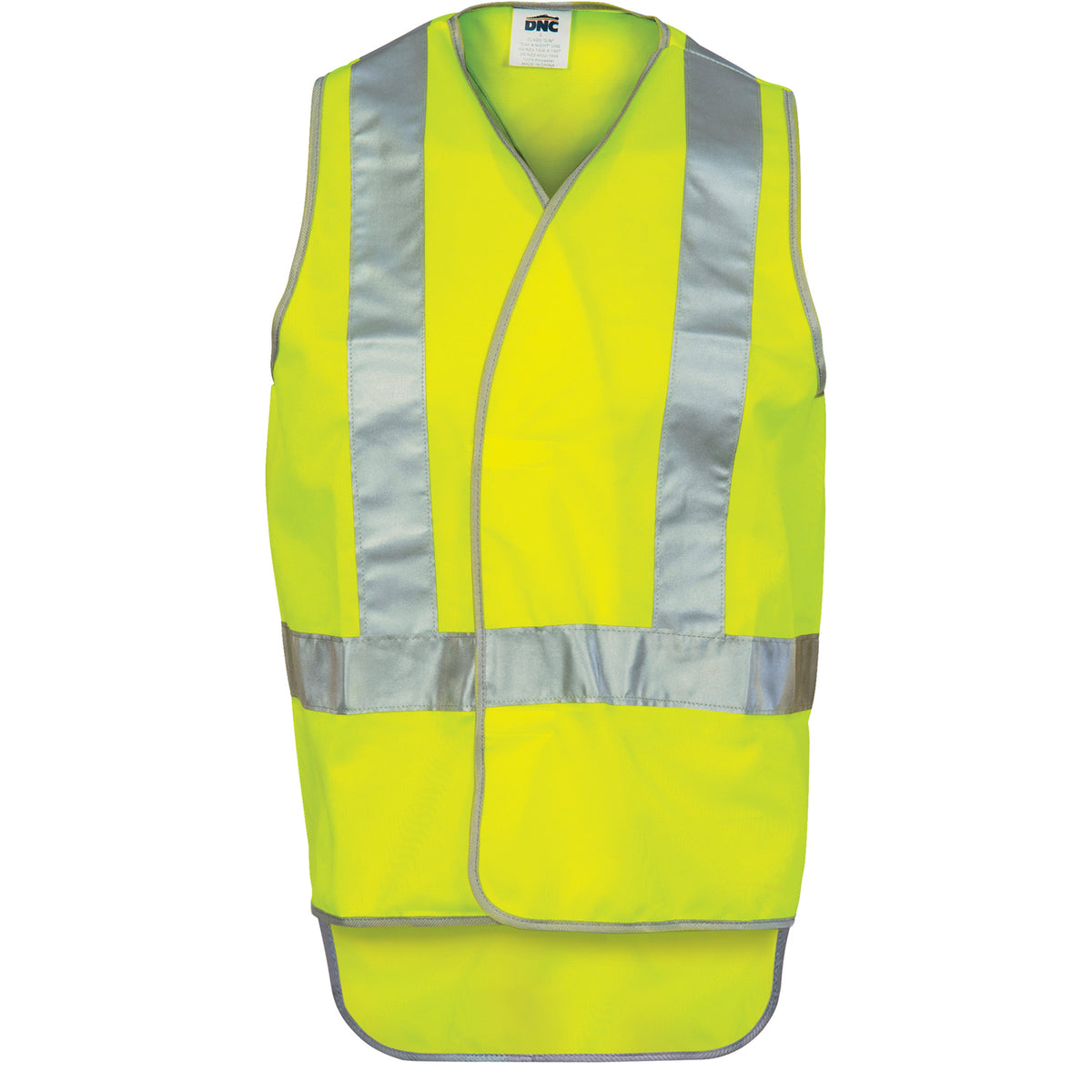 DNC Workwear Day/Night "X" Back Safety Vests with Tail 3802