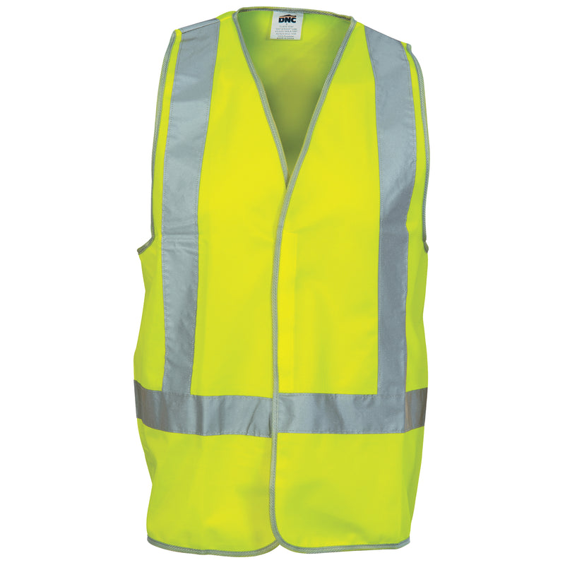 DNC Workwear Day/Night "X" Back Safety Vest with CSR R/Tape 3805
