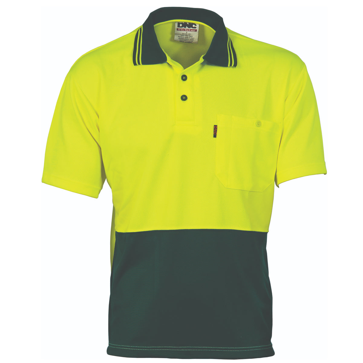 DNC Workwear HiVis Two Tone Cool Breathe Polo Shirt - Short Sleeve 3811