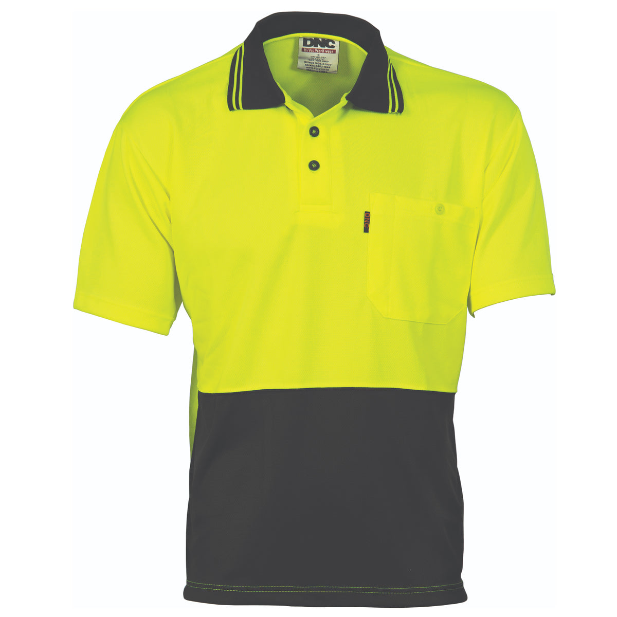 DNC Workwear HiVis Two Tone Cool Breathe Polo Shirt - Short Sleeve 3811