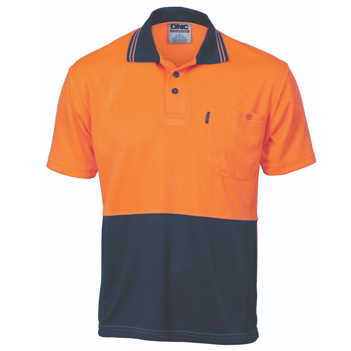 DNC Workwear HiVis Two Tone Cool Breathe Polo Shirt - Short Sleeve 3811