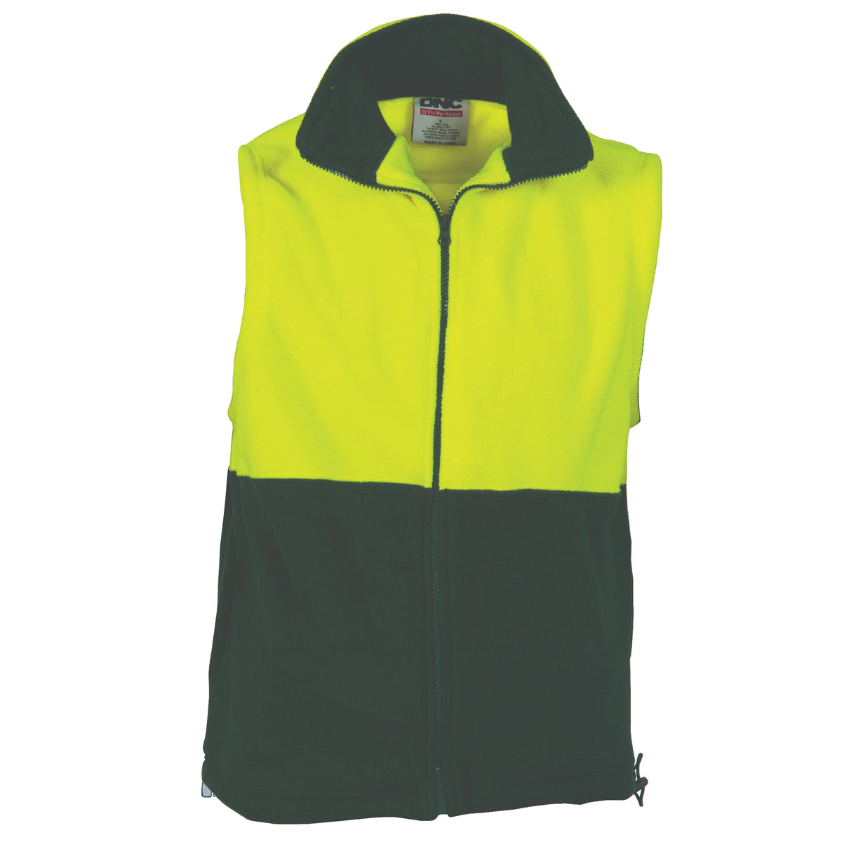 DNC Workwear HiVis Two Tone Full Zip Polar Fleece Vest 3828