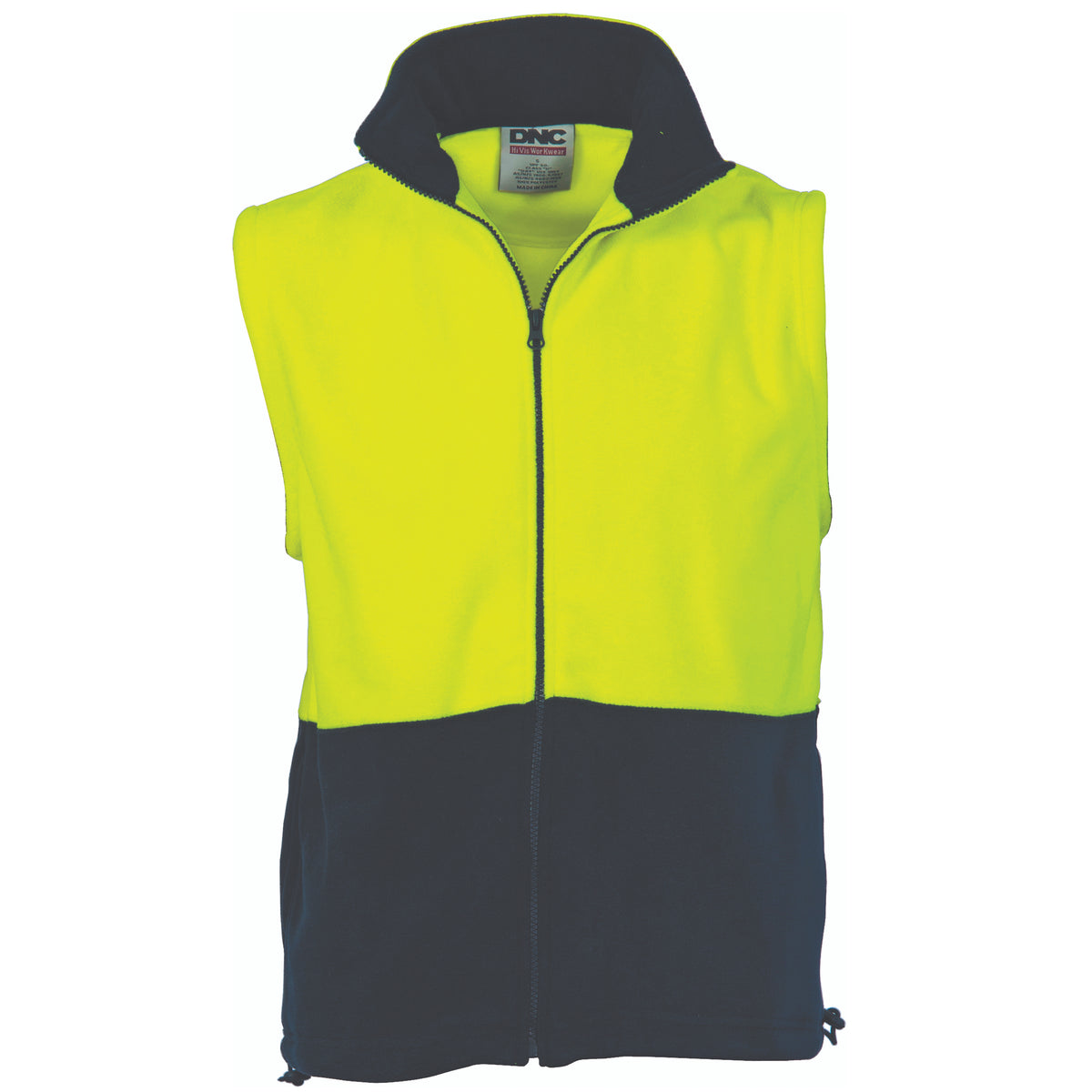 DNC Workwear HiVis Two Tone Full Zip Polar Fleece Vest 3828