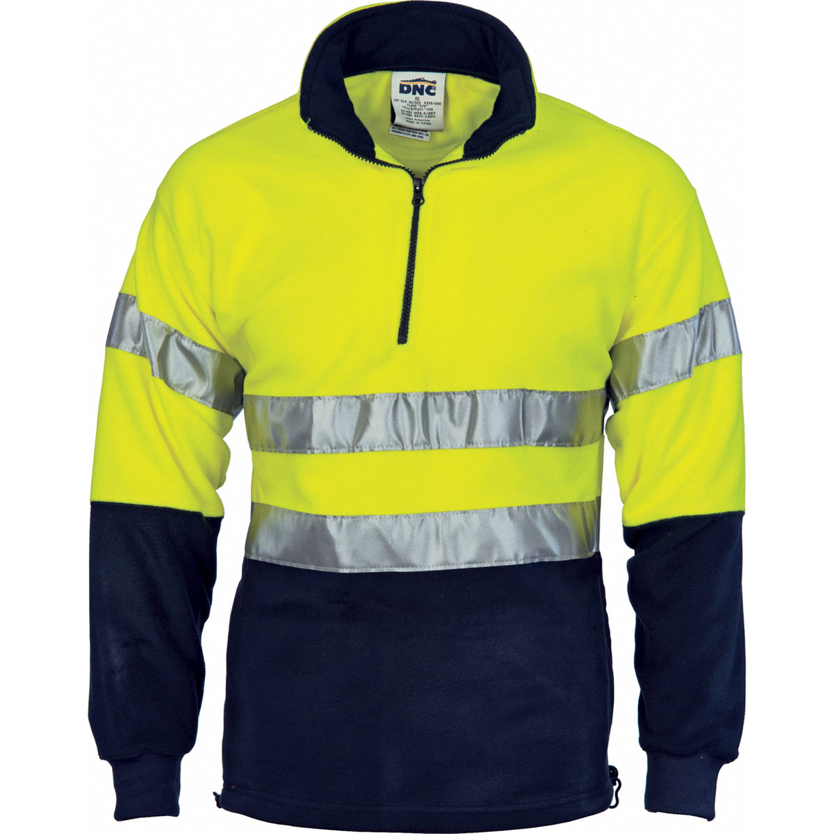 DNC Workwear HiVis Two Tone 1/2 Zip Polar Fleece with CSR R/Tape 3829