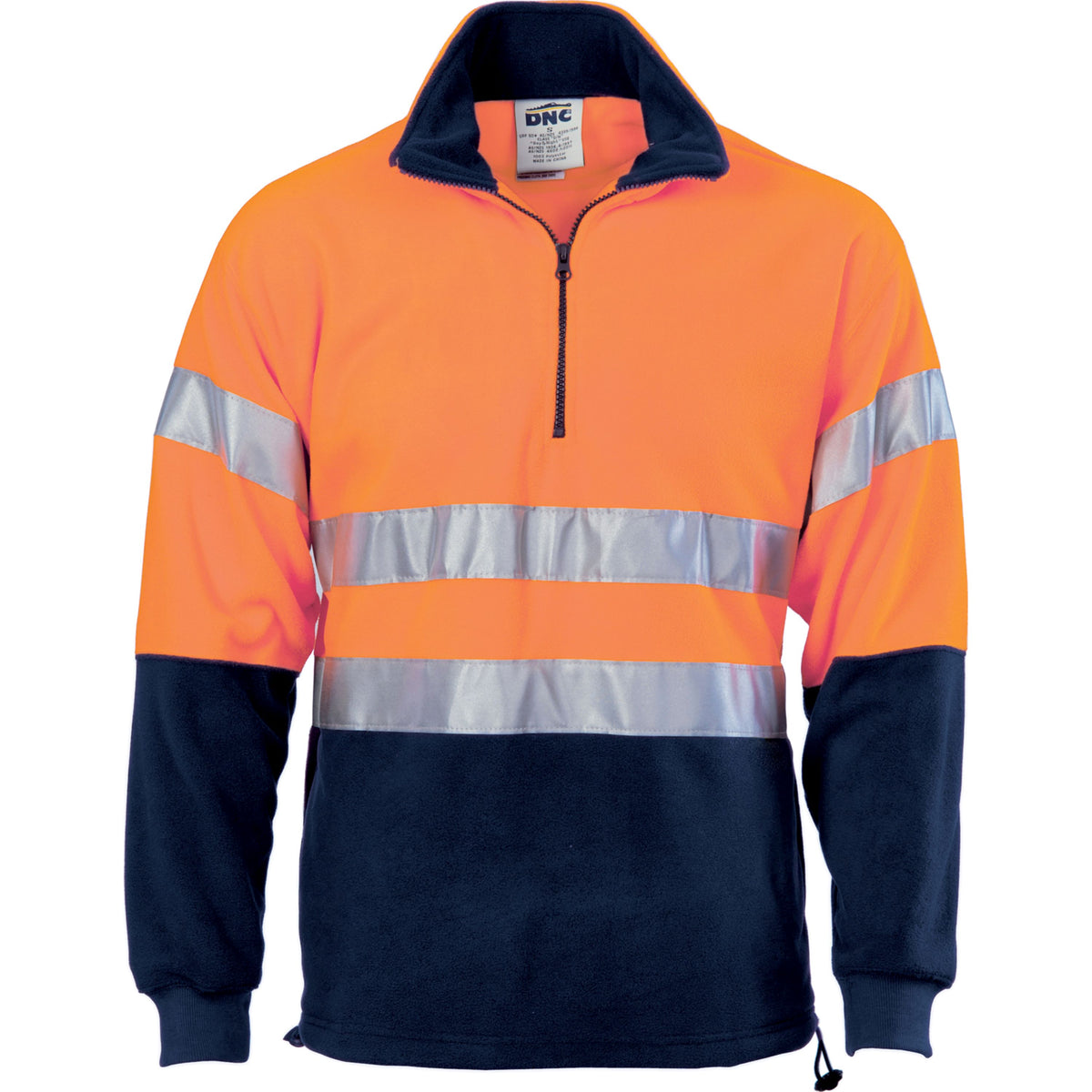 DNC Workwear HiVis Two Tone 1/2 Zip Polar Fleece with CSR R/Tape 3829