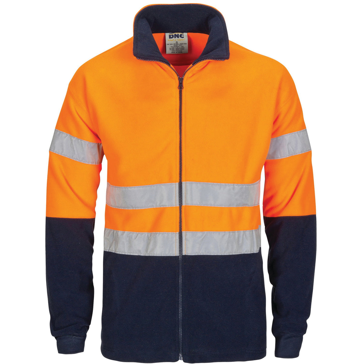 DNC Workwear HiVis two tone full zip polar fleece with CSR R/Tape 3830