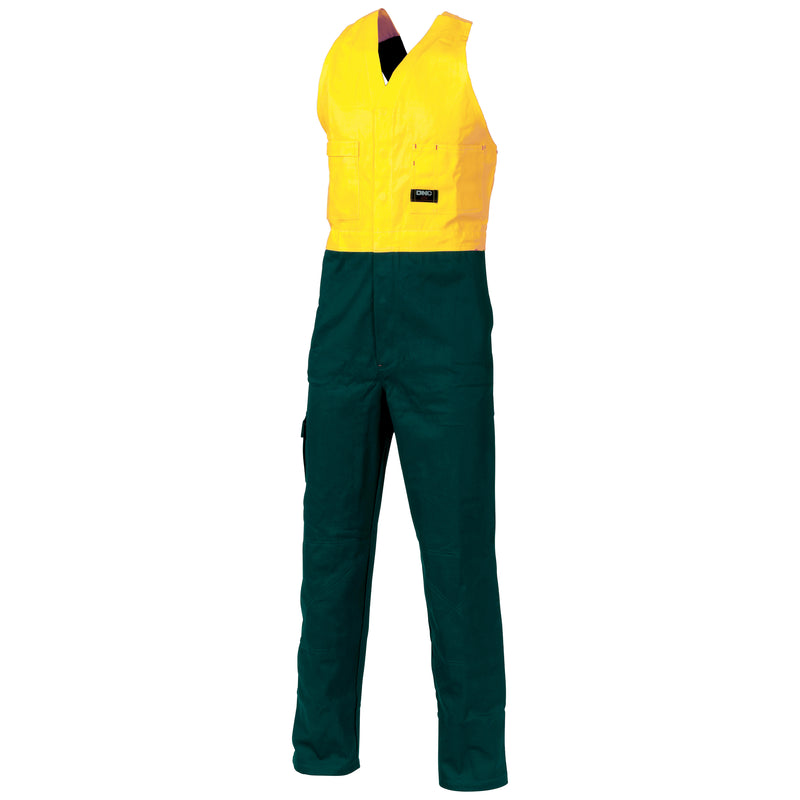 DNC Workwear HiVis Two Tone Cotton Action Back Overall 3853