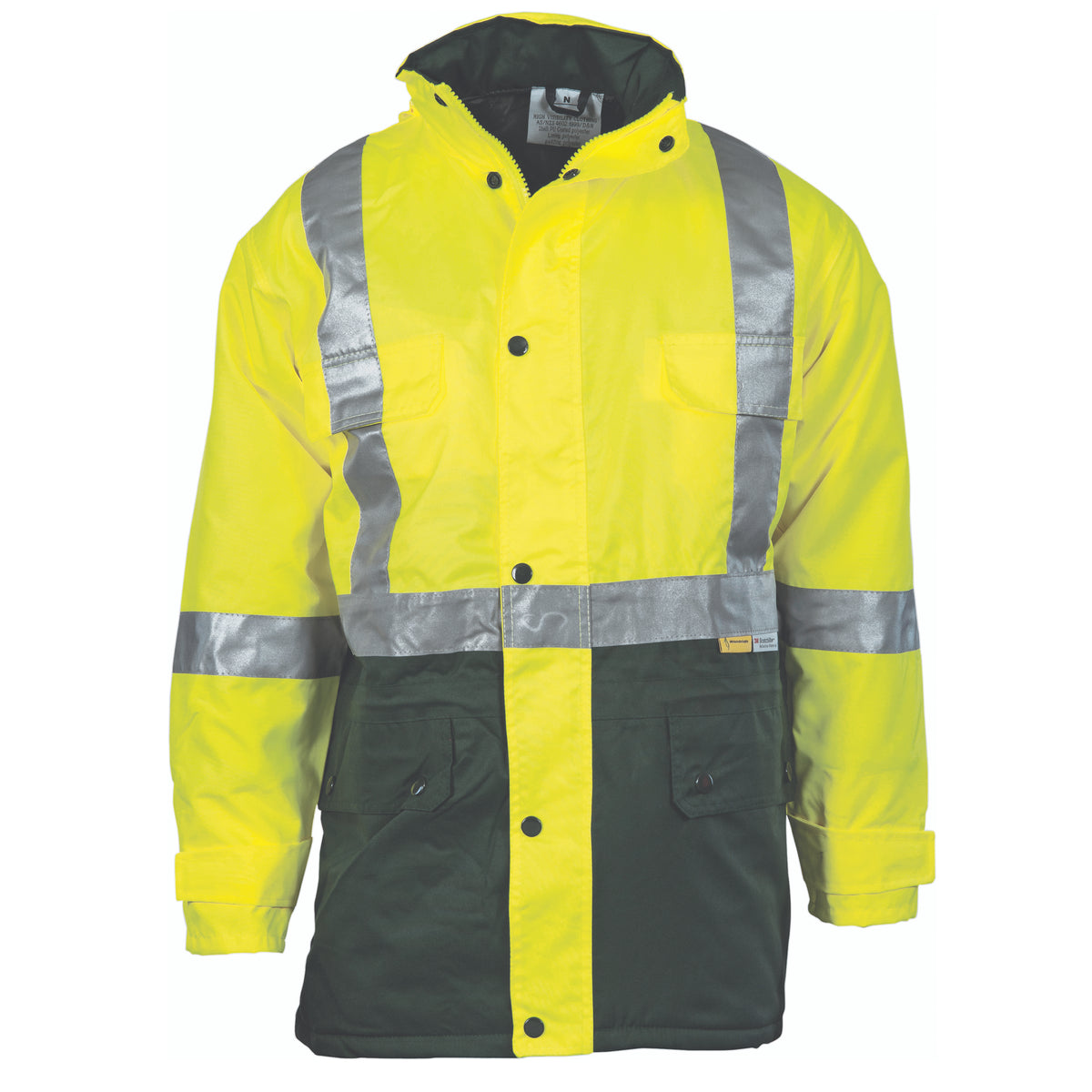 DNC Workwear HiVis Two Tone Quilted Jacket with CSR R/Tape 3863