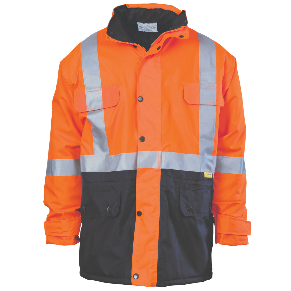 DNC Workwear HiVis Two Tone Quilted Jacket with CSR R/Tape 3863