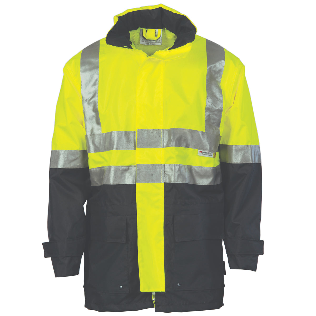 DNC Workwear HiVis Two Tone Breathable Rain Jacket with CSR R/Tape 3867