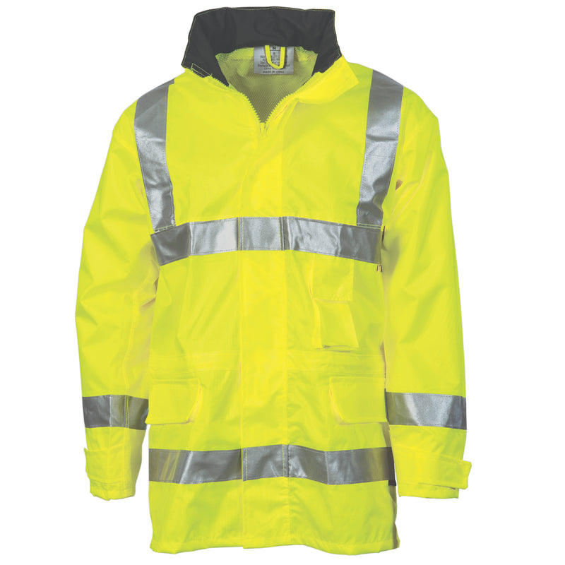 DNC Workwear HiVis D/N Breathable Rain Jacket with CSR R/Tape 3871