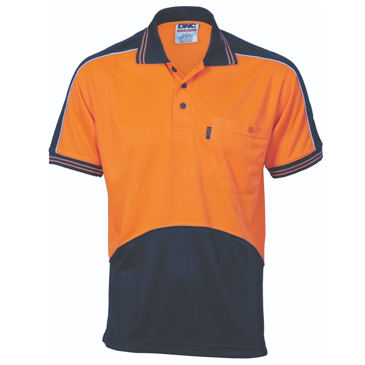 DNC Workwear HiVis Cool Breathe Panel Polo Shirt - Short Sleeve 3891