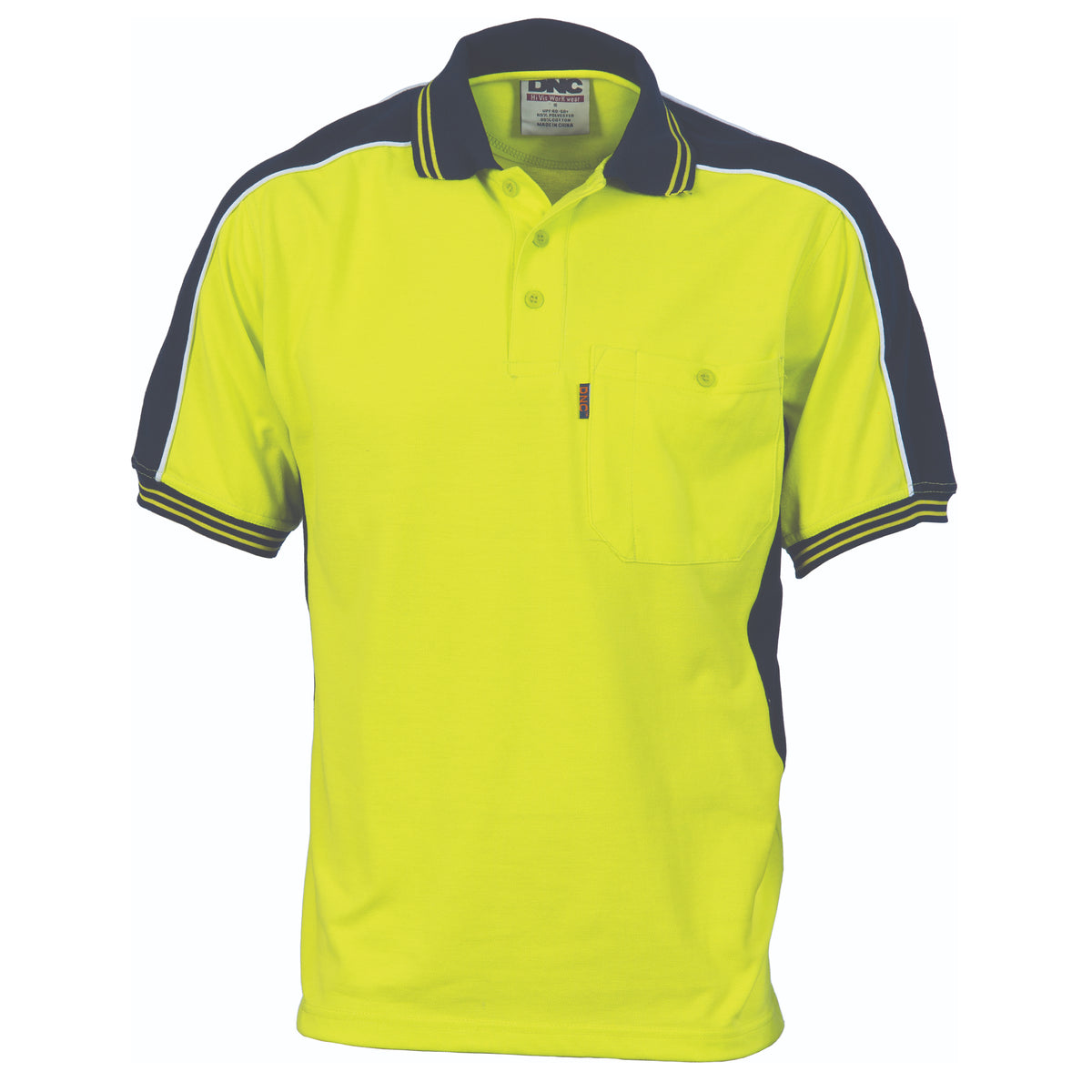 DNC Workwear Poly/Cotton Contrast Panel Polo - Short Sleeve 3895