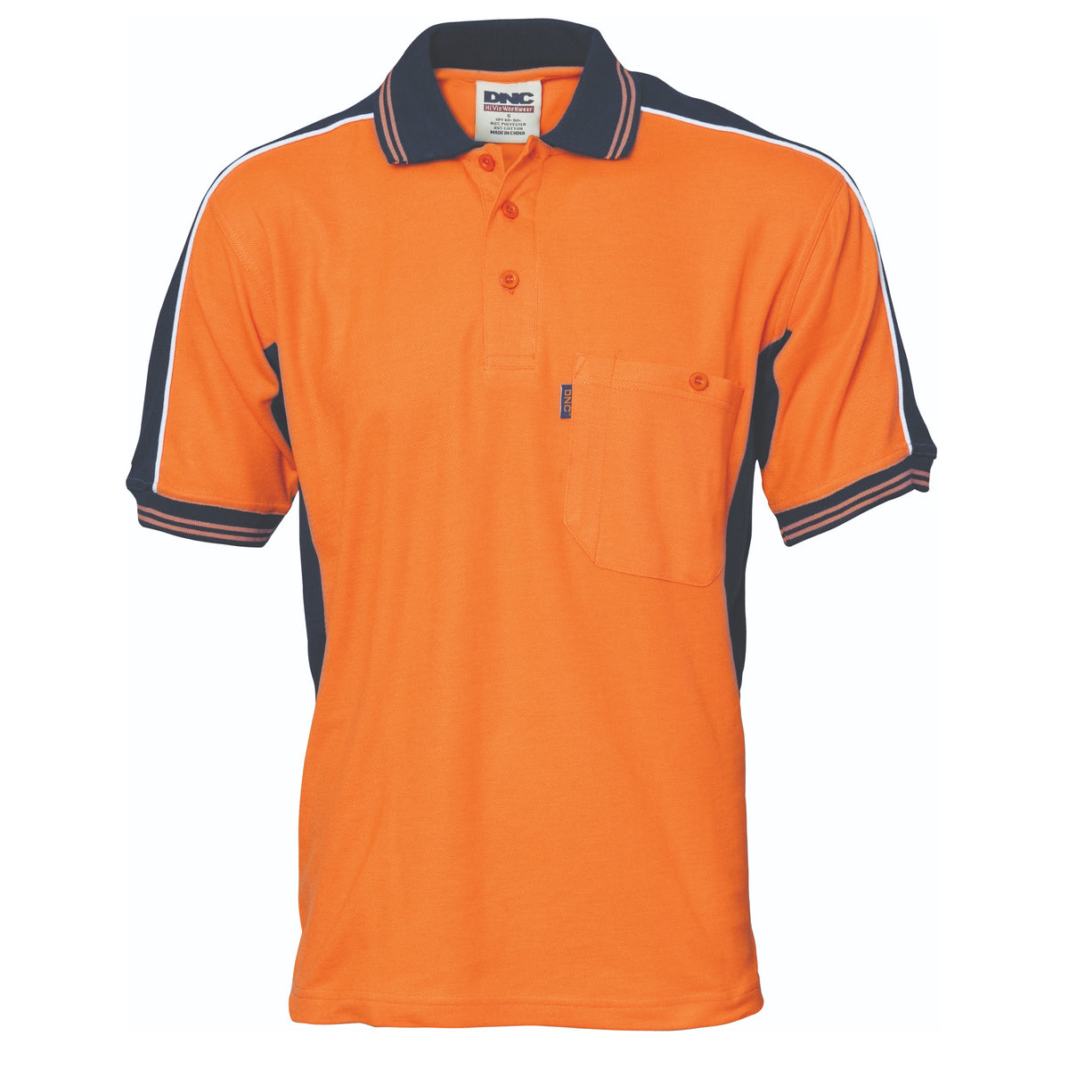 DNC Workwear Poly/Cotton Contrast Panel Polo - Short Sleeve 3895