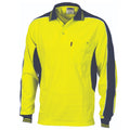 DNC Workwear Poly/Cotton Contrast Panel Polo - long Sleeve 3896
