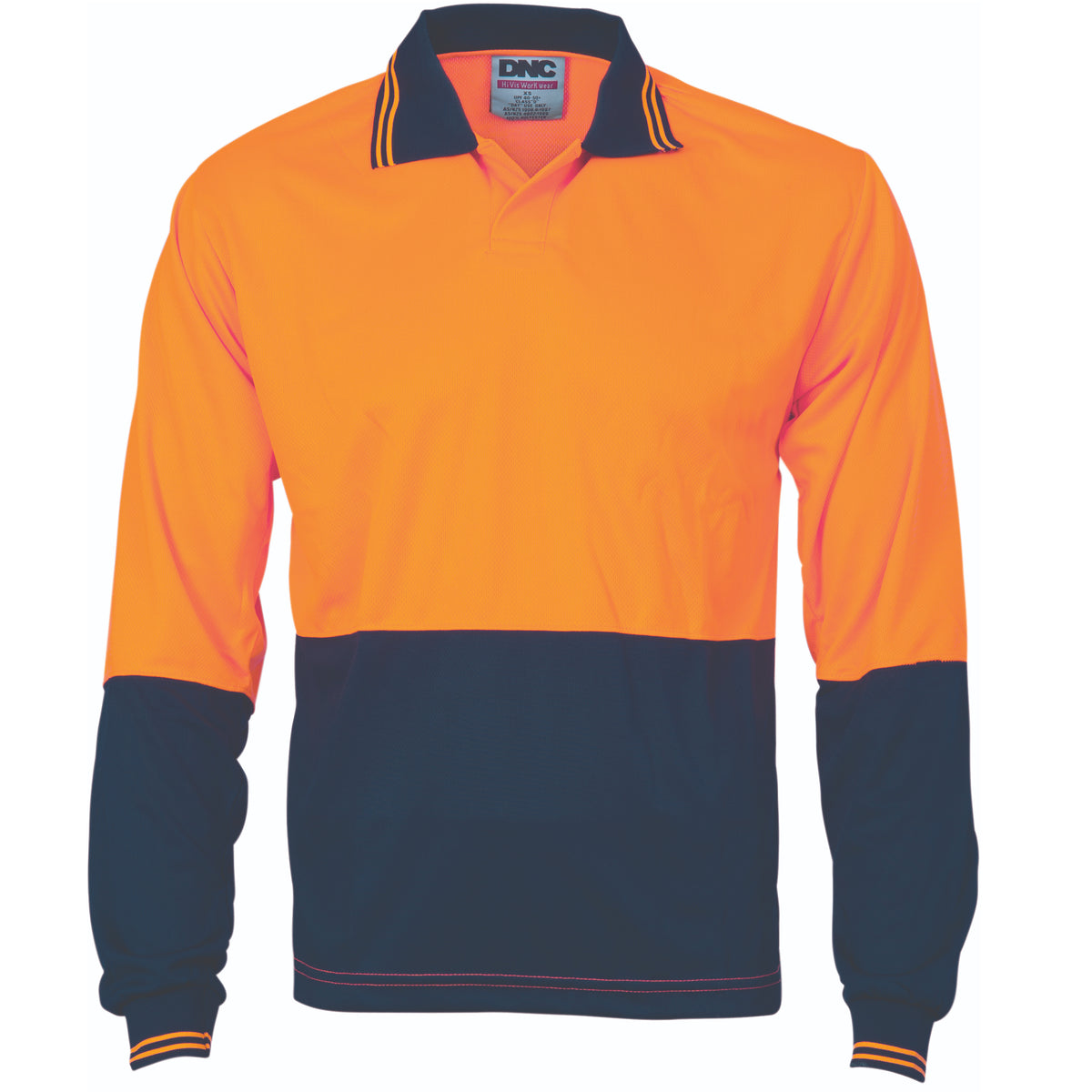 DNC Workwear Hivis Two Tone Food Industry Polo - Long Sleeve 3904