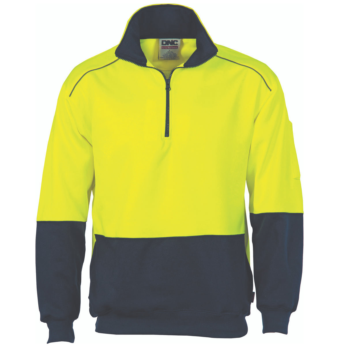 DNC Workwear HiVis Two Tone 1/2 Zip Reflective Piping Sweatshirt 3928