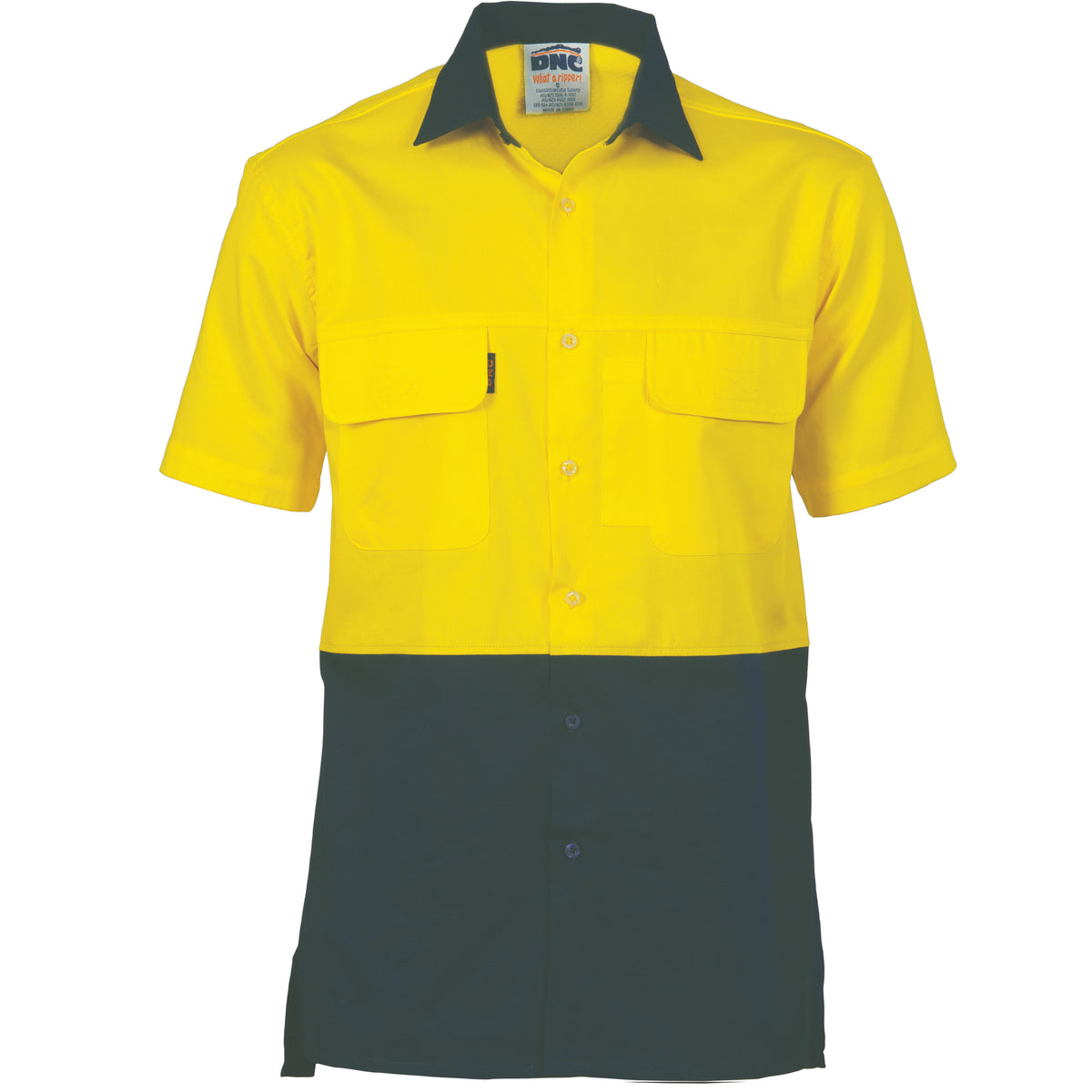 DNC Workwear HiVis 3 Way Cool-Breeze Cotton Shirt - Short Sleeve 3937