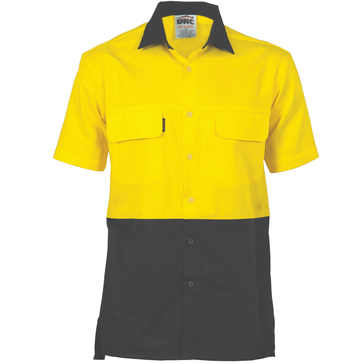 DNC Workwear HiVis 3 Way Cool-Breeze Cotton Shirt - Short Sleeve 3937