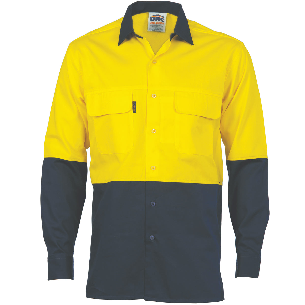 DNC Workwear HiVis 3 Way Cool-Breeze Cotton Shirt - Long Sleeve 3938