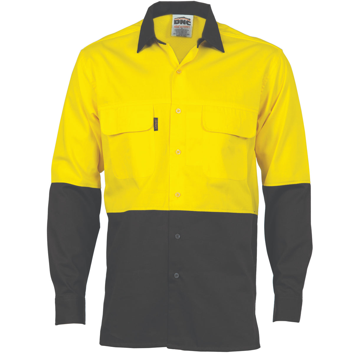 DNC Workwear HiVis 3 Way Cool-Breeze Cotton Shirt - Long Sleeve 3938