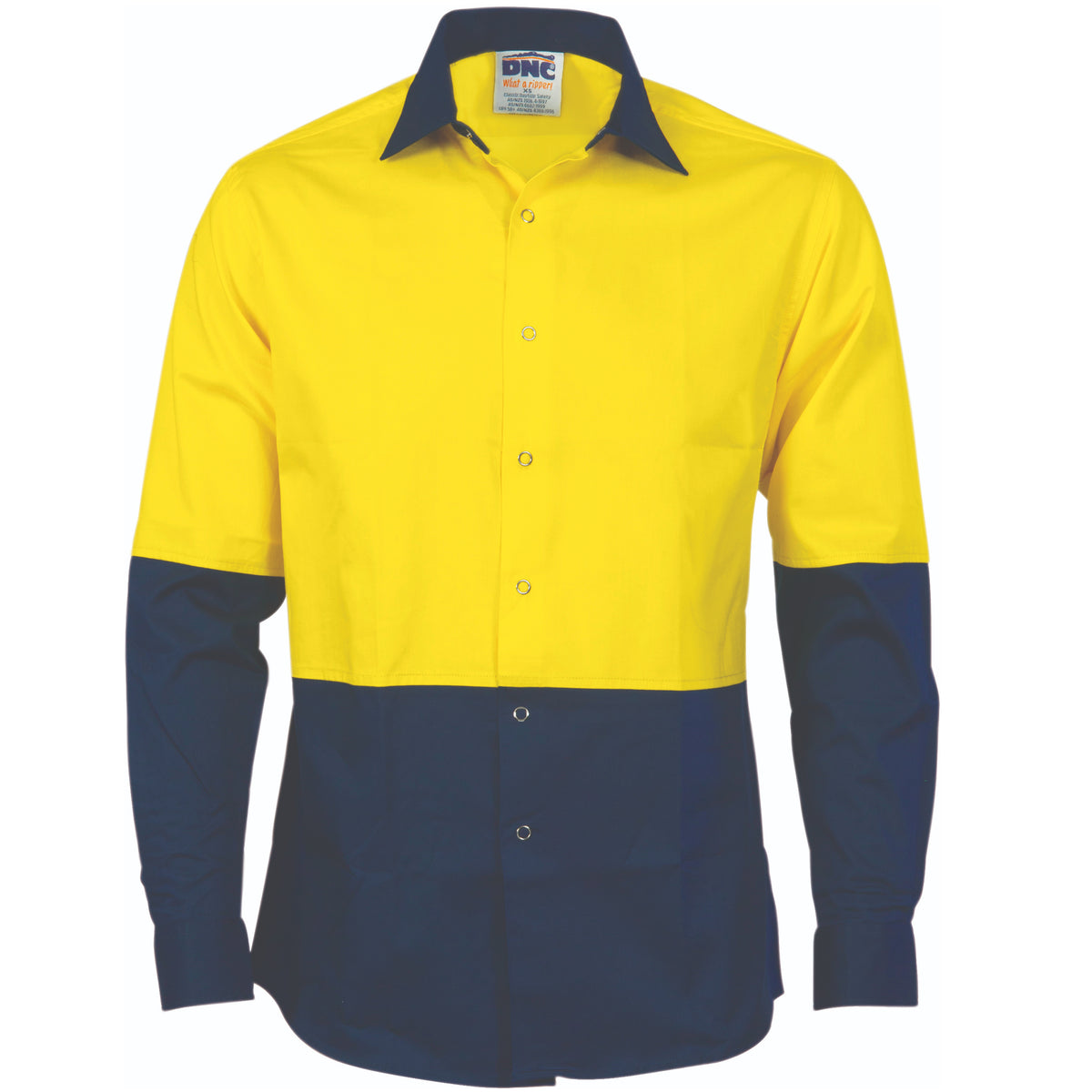 DNC Workwear HiVis Cool-Breeze Food Industry Cotton Shirt - Long Sleeve 3942