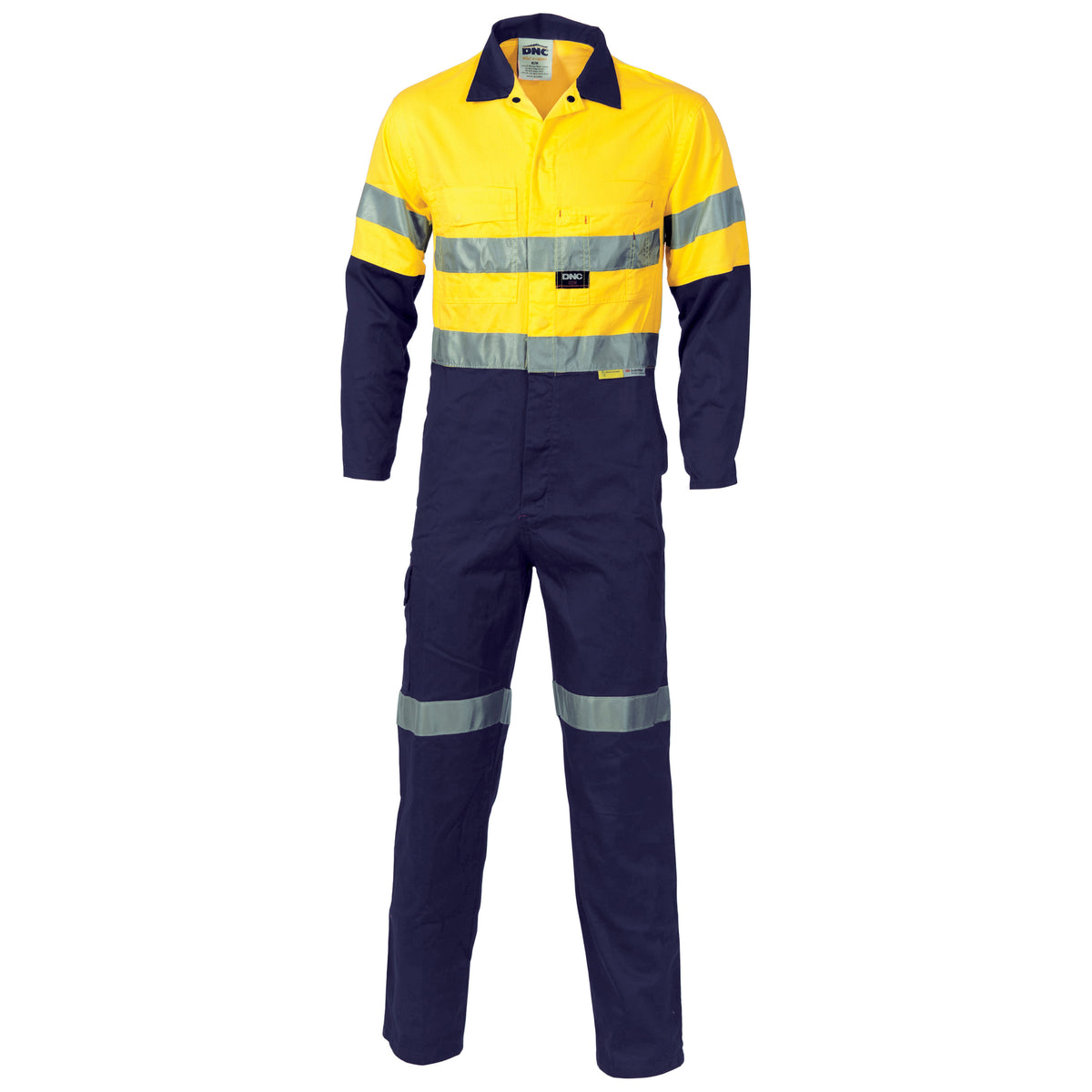 DNC Workwear HiVis Cool-Breeze Two Tone Lightweight Cotton Coverall with CSR R/Tape 3955