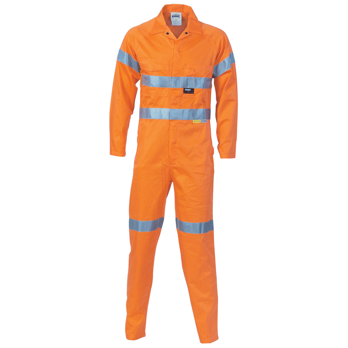 DNC Workwear HiVis Cool-Breeze Orange Lightweight Cotton Coverall with CSR R/Tape 3956