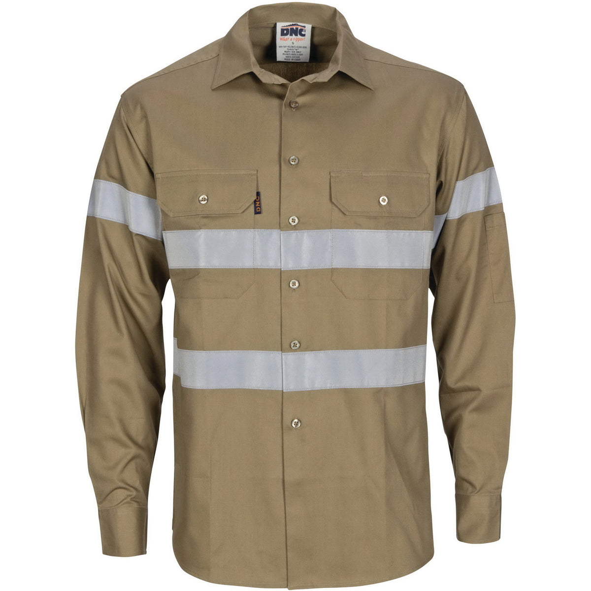 DNC Workwear HiVis Cool-Breeze Cotton Shirt with CSR R/Tape - Long Sleeve 3967