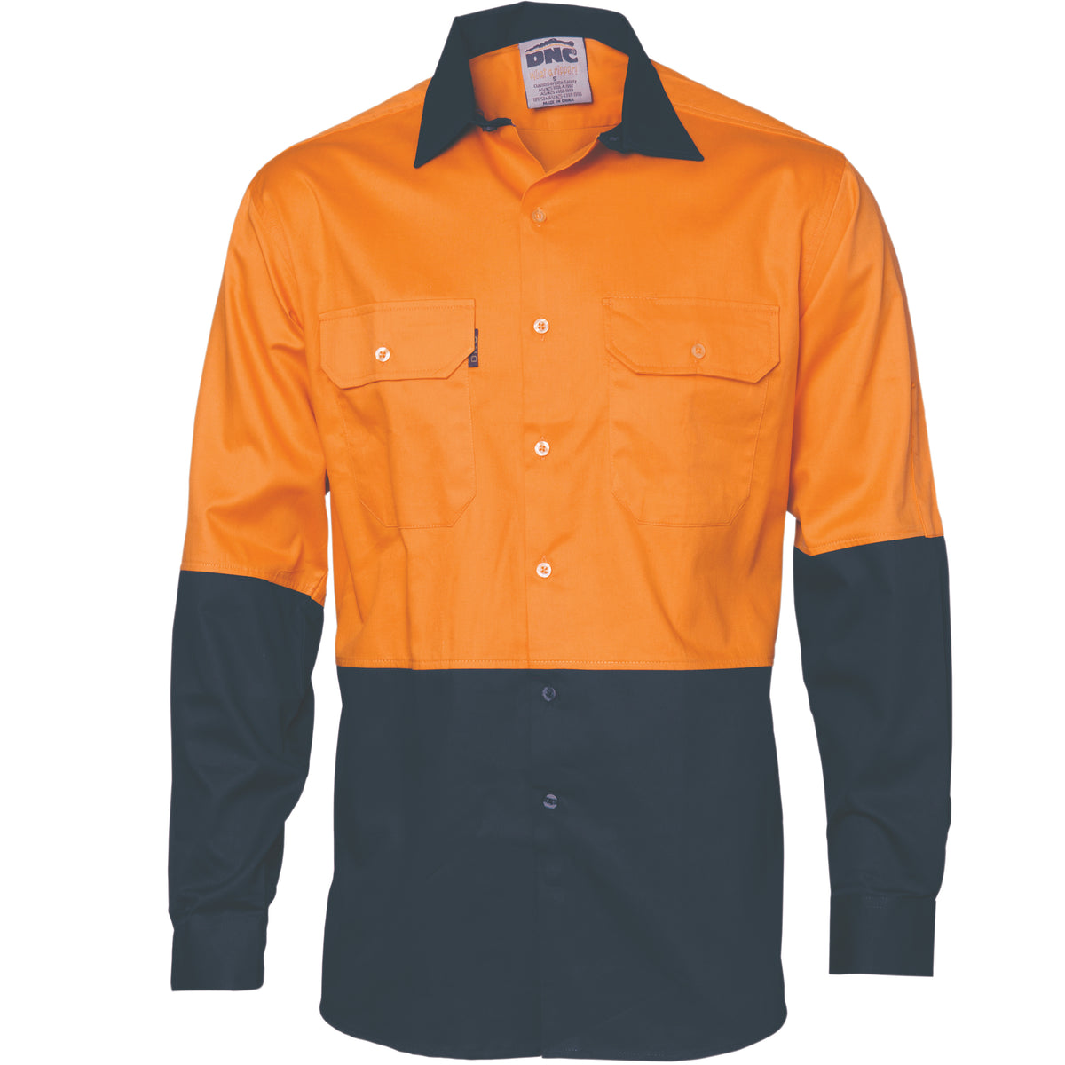 DNC Workwear HiVis Two Tone Cotton Drill Vented Shirt - Long Sleeve 3981