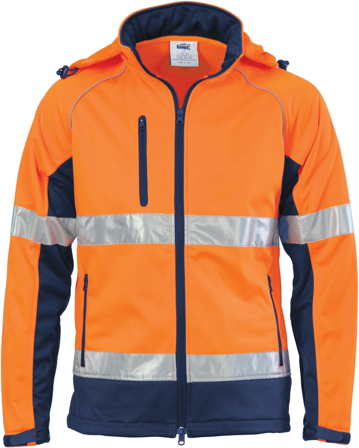 HiVis "X" Back D/N “6 IN 1” Jacket (Outer Jacket and Inner Vest can be sold separately) - 3997 - Orange/Navy